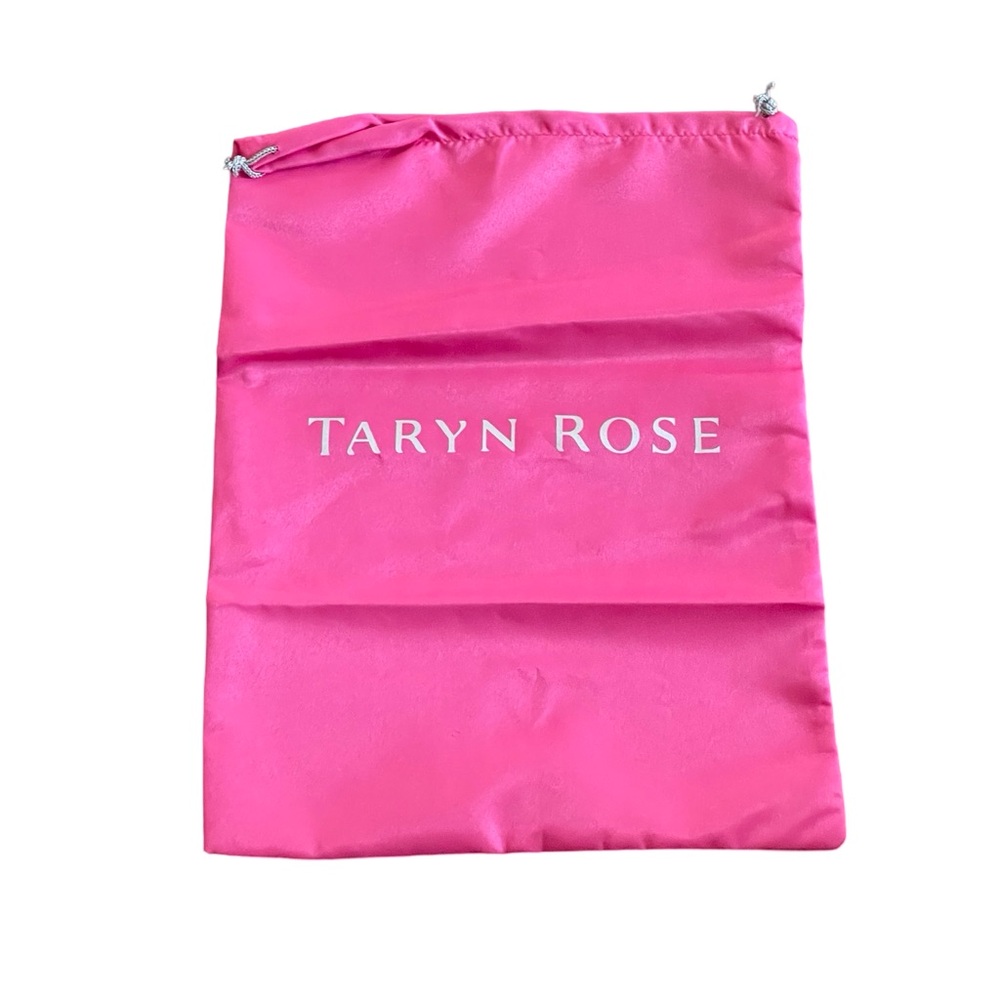 Taryn Rose Pink Dust Bag gray silver lettering drawstring NEW 13x10 inch approx